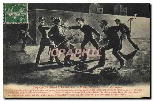 Cartes postales Police Policier Voyage de Mimi a Paris