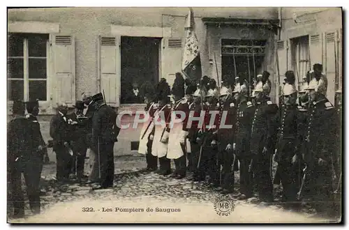 Cartes postales Sapeurs Pompiers Les pompiers de Saugues
