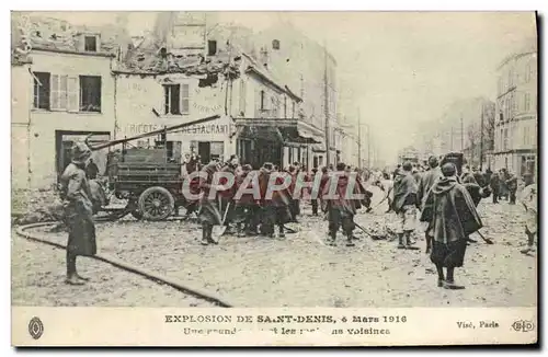 Cartes postales Sapeurs Pompiers Explosion de Saint Denis Mars 1916