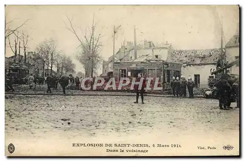 Ansichtskarte AK Sapeurs Pompiers Explosion de Saint Denis 4 mars 1916 Dans le voisinage
