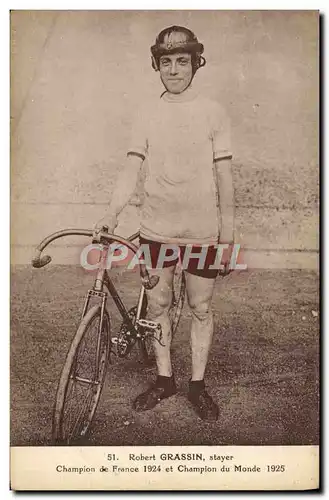 Cartes postales Velo Cycle Cyclisme Robert Grassin Stayer Champion de France 1924 et Champion du monde 1925