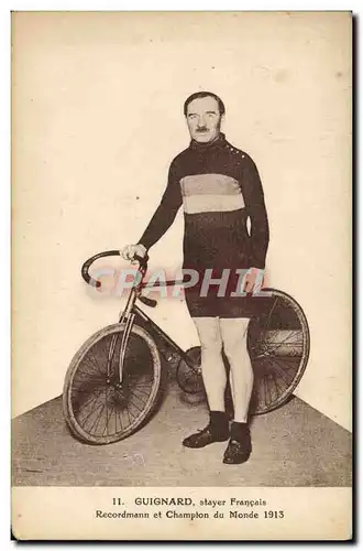 Cartes postales Velo Cycle Cyclisme Guignard stayer francais Recordman et champion du monde 1913