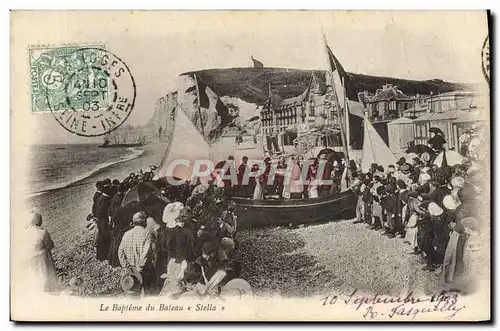 Cartes postales Bateau le bapteme du bateau Stella