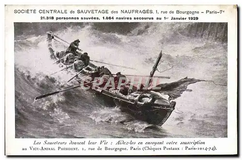 Cartes postales Bateau Les sauveteurs donnent leur vie Rue de Bourgogne Paris