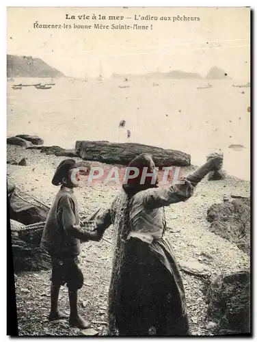 Cartes postales la vie a la mer L&#39adieu aux pecheurs