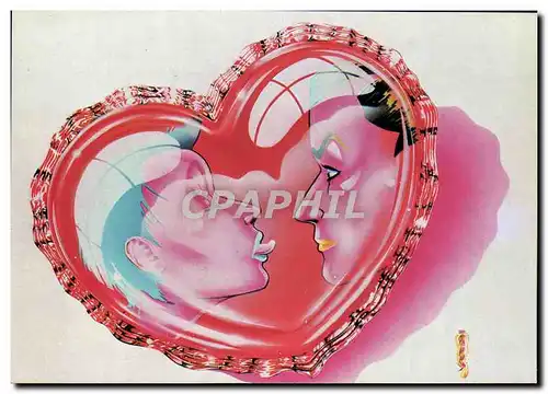 Moderne Karte Nu erotique Illustrateur Lovers Zappy Coeur