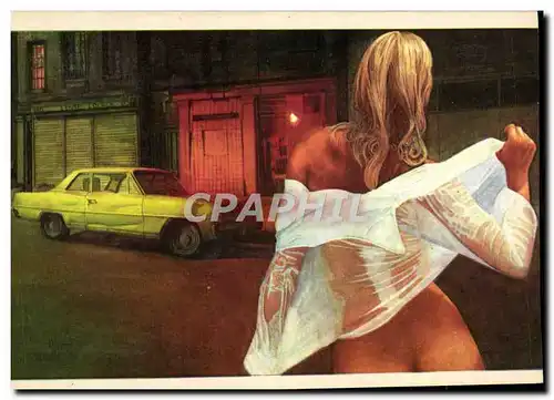Moderne Karte Nu erotique Illustrateur Automobile
