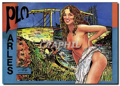 Moderne Karte Nu erotique Illustrateur Charles Berg Arles