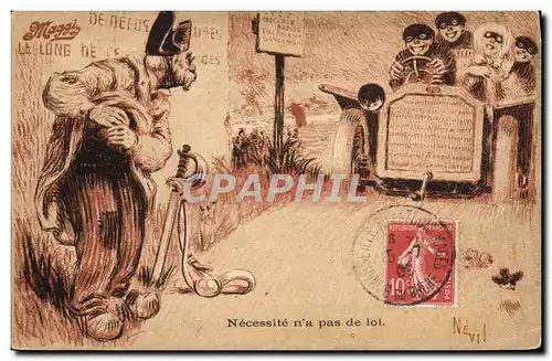 Cartes postales Police Policier Necessite n&#39a pas de loi Automobile Publicite Potages Maggi