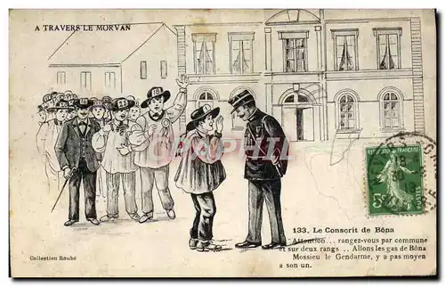 Cartes postales Police Policier A travers le Morvan Le conscrit de Bona