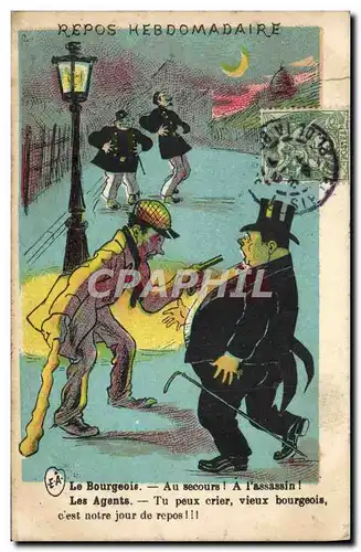 Cartes postales Police Policier Repos hebdomadaire Le bourgeois Les agents