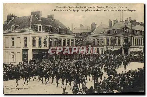 Cartes postales Police Policier Funerailles nationales des victimes du Plubiose Ouverture du cortege par un pelo