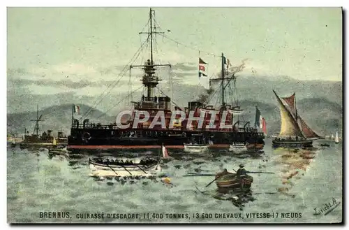 Cartes postales Bateau Brennus Cuirasse d'escadre