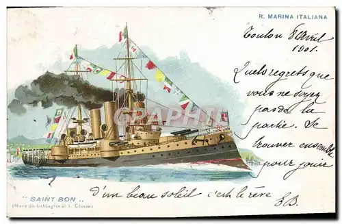 Cartes postales Bateau R Marina Italiana Saint Bon