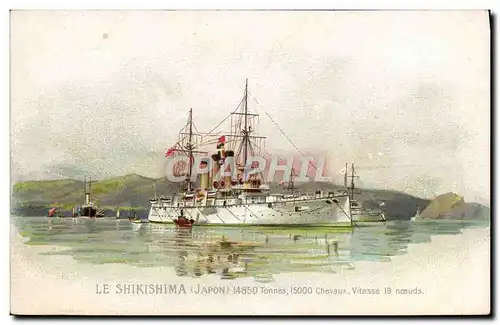 Cartes postales Bateau Le Shikishima Japon Nippon