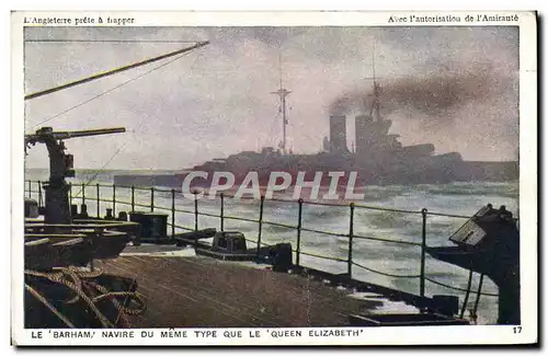 Cartes postales Bateau Le Barham navire du meme type que le Queen Elizabeth