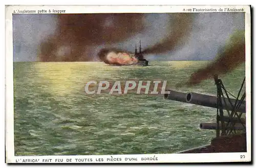 Cartes postales Bateau l'Africa fait feu de toutes les pieces d'une bordee