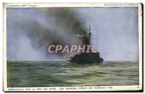 Ansichtskarte AK Bateau Crepuscule sur la mer du Nord Les grosses pieces ne choment pas