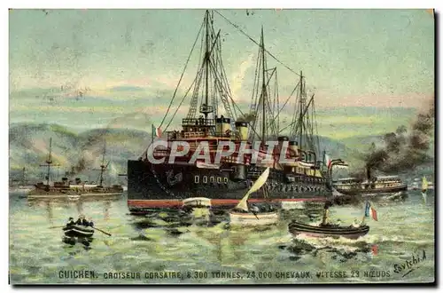 Cartes postales Bateau Guichen Croiseur Corsaire