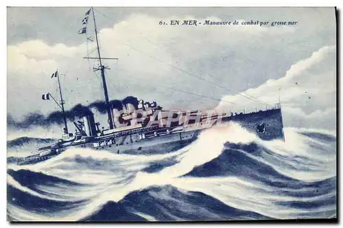 Cartes postales Bateau En mer Manoeuvre de combat par grosse mer