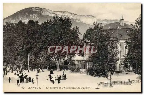 Ansichtskarte AK Annecy Le Theatre et la promenade du Paquier