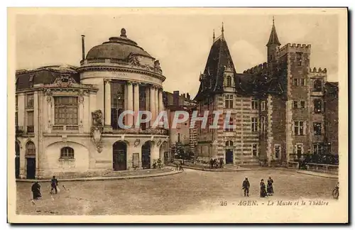 Cartes postales Agen Le musee et le Theatre