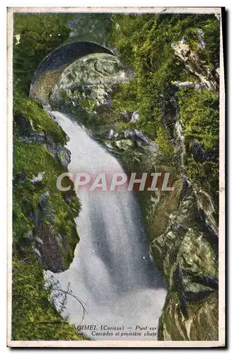 Cartes postales Gimel Pont Sur les Cascades et Premiere chute