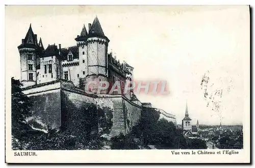 Cartes postales Saumur Vue Vers le Chateau et l&#39Eglise