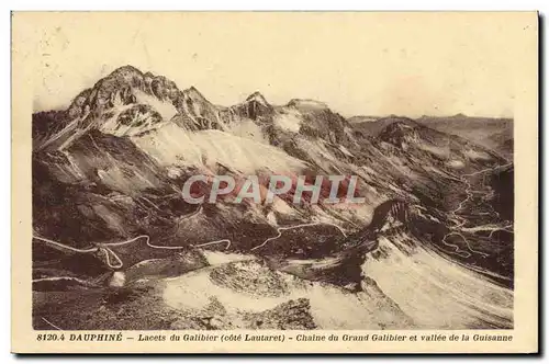 Cartes postales Dauphine Lacets du Galibier Chaine du Grand Galibier et vallee de la Guisanne