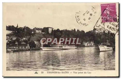 Cartes postales Thonon Les Bains Vue Prise du Lac Bateau