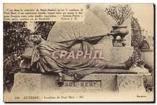 Cartes postales Auxerre Tombeau de Paul Bert