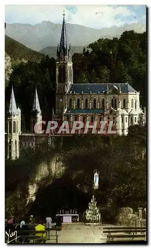 Cartes postales moderne Lourdes La Basilique et la Grotte