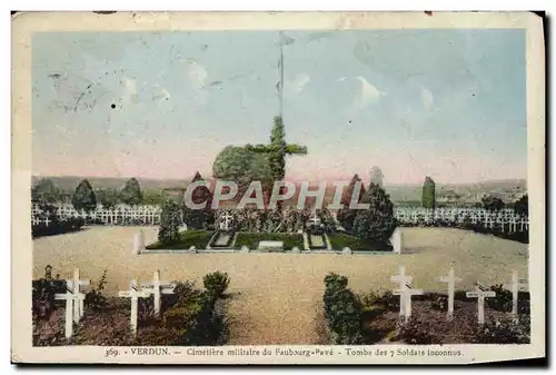 Cartes postales moderne Verdun Cimetiere Militaire du Faubourg Pave Tombe des 7 soldats inconnus