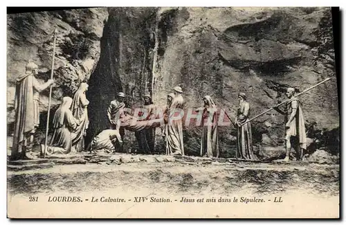 Cartes postales Lourdes Le Calvaire 14eme Station Jesus est mis dans le sepulcre