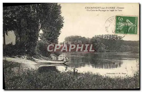 Ansichtskarte AK Champigny Sur Yonne Un Coin de Paysage au Bord de l&#39eau