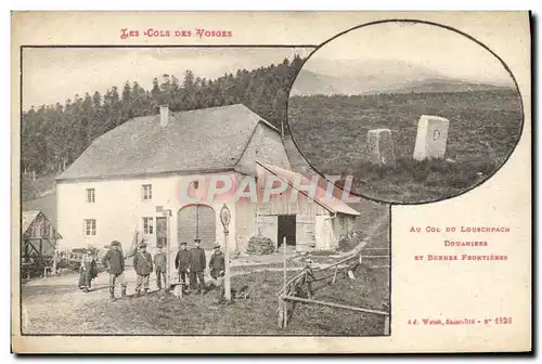 Cartes postales Douane Douanes Douanier Cols des Vosges Au col de Louschpach Douaniers et bornes frontieres
