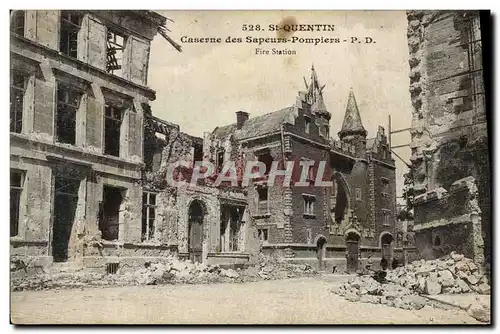 Ansichtskarte AK St Quentin Caserne des Sapeurs Pompiers Militaria