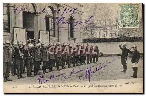 Ansichtskarte AK Sapeurs Pompiers de la ville de Paris L&#39appel des hommers morts au feu