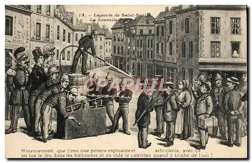 Cartes postales Sapeurs Pompiers Legende de St Saulge la nouvelle