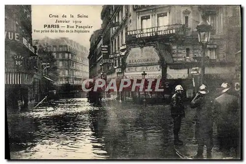 Ansichtskarte AK Sapeurs Pompiers Crue de la Seine Janvier 1910 Paris Rue Pasquier Vue prise de la rue de la Pepi