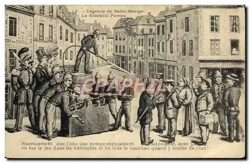 Cartes postales Sapeurs Pompiers Legende de saint Saulge la nouvelle pompe
