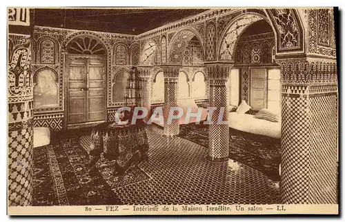 Ansichtskarte AK Judaica Fez Interieur de la maison israelite Un salon Juif