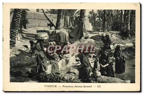 Cartes postales Judaica Tozeur Femmes juives lavant Juif