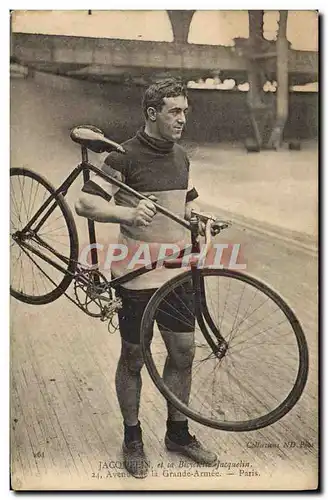 Ansichtskarte AK Velo Cycle Cyclisme Jacquelin et sa bicyclette Jacquelin Avenue de la Grande Armee Paris