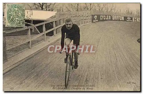 Cartes postales Velo Cycle Cyclisme Sprinters danois Ellegaard Champion du Monde