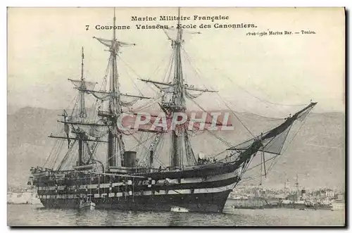 Cartes postales Bateau Couronne Vaisseau Ecole des Canonniers