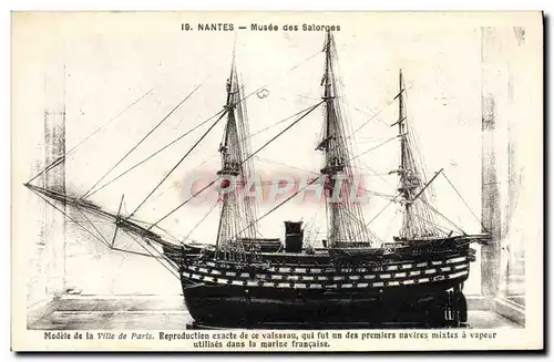 Cartes postales Bateau Nantes Musee des Salorges Modele de la ville de Paris