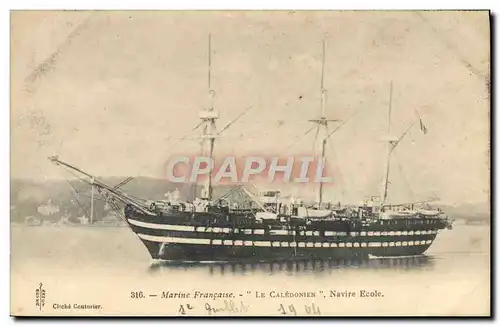 Ansichtskarte AK Bateau Marine Francaise Le Caledonien Navire Ecole