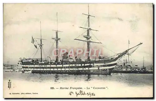 Cartes postales Bateau Marine Francaise la Couronne