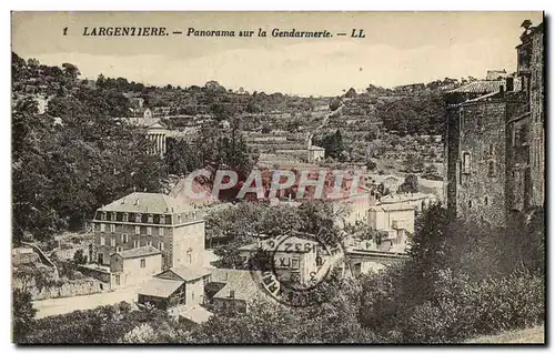 Cartes postales Largentiere Panorama sur la Gendarmerie